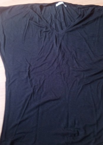 Siyah V Yaka Hamile Tişörtü - Görsel 2