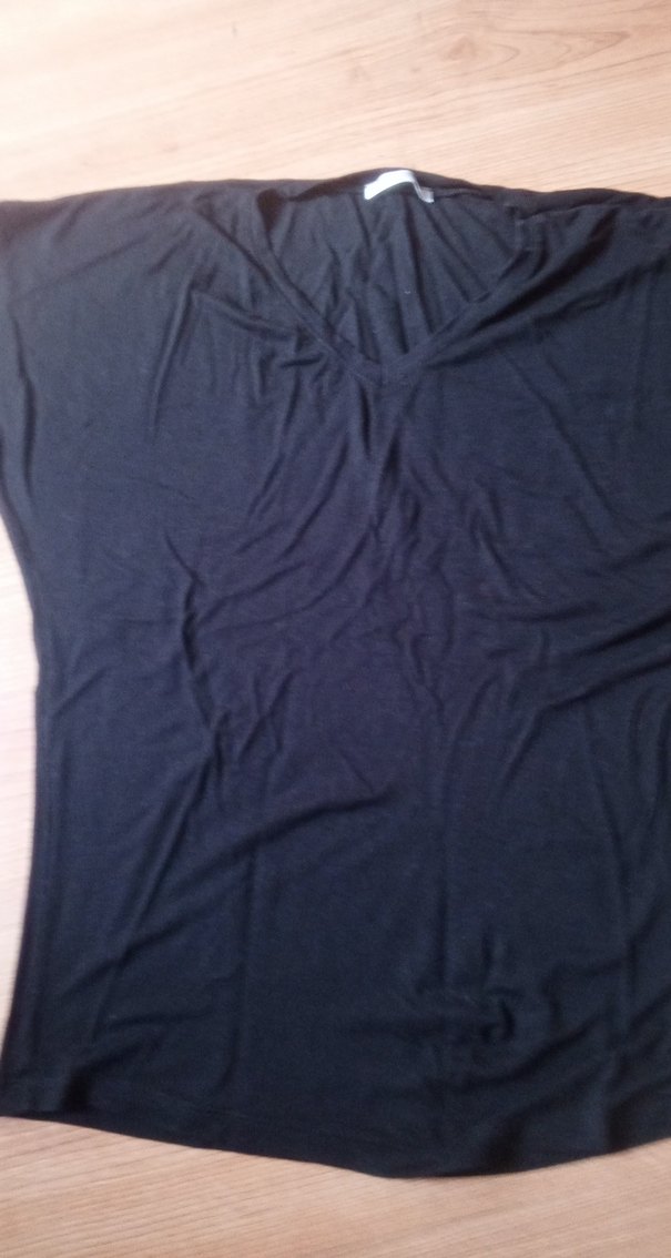 Siyah V Yaka Hamile Tişörtü - Görsel 2