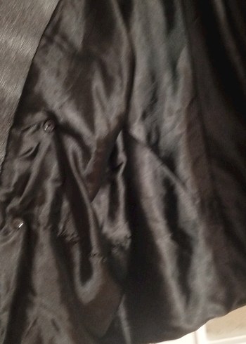 Düğmeli Siyah Deri Biker Ceket - Görsel 5