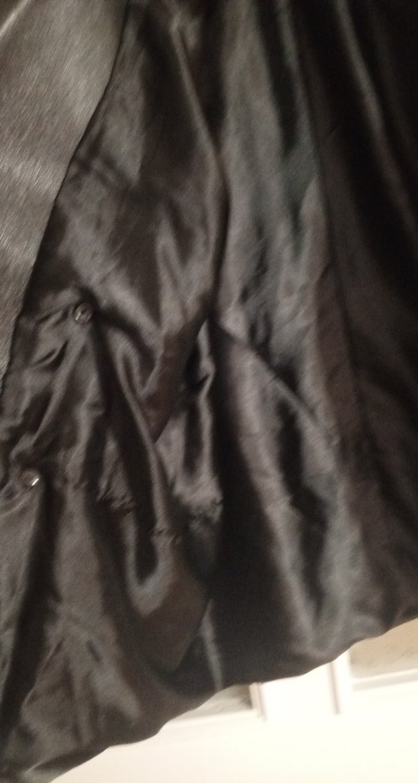 Düğmeli Siyah Deri Biker Ceket - Görsel 5