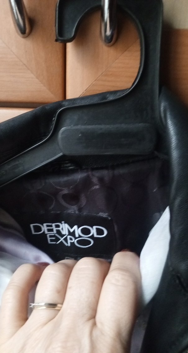 Kadın Siyah Deri Biker Ceket - Görsel 2