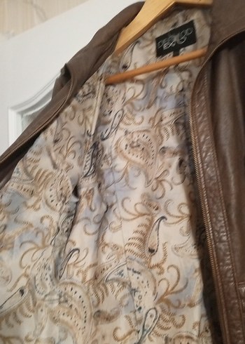 Kahverengi Deri Biker Ceket - Görsel 3