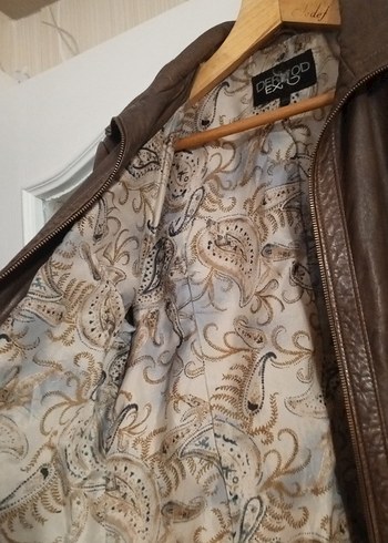 Kahverengi Deri Biker Ceket - Görsel 2