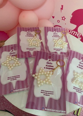 Boncuklu Pembe Bohem Anahtarlık