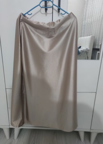 diğer Beden lacivert Renk Lacivert Midi Drapeli Kadın Etek / Saten