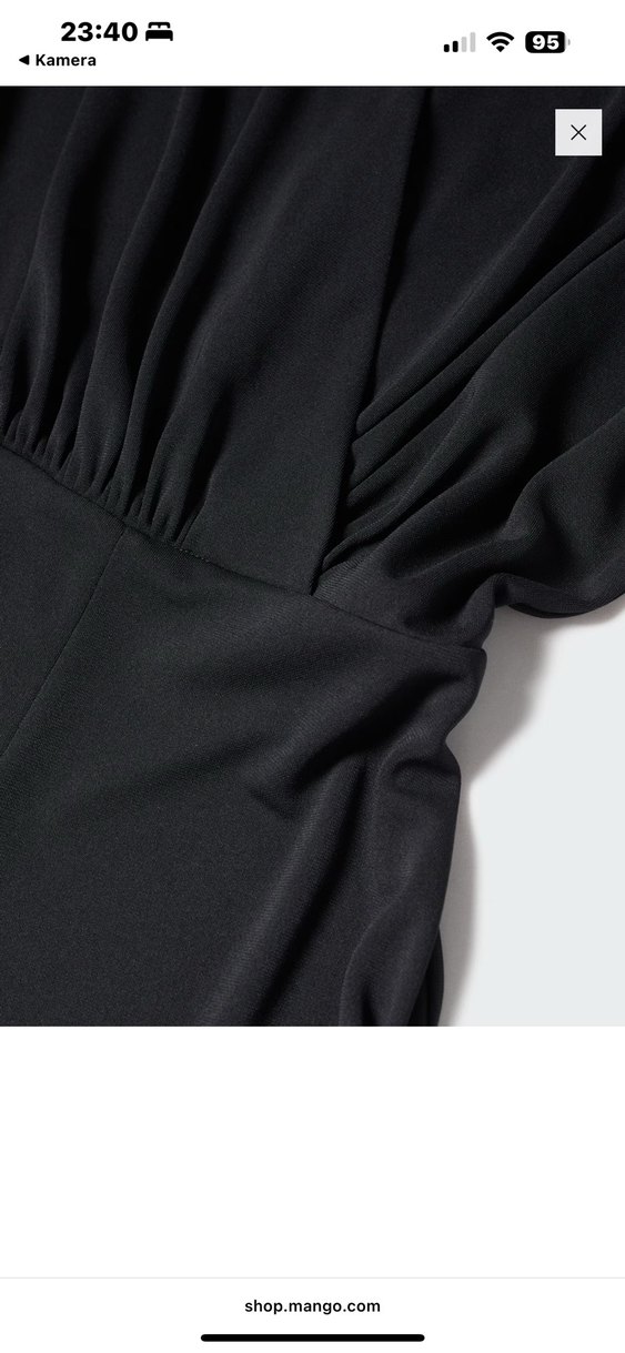 Siyah V Yaka Drapeli Kadın Tulum - Görsel 3