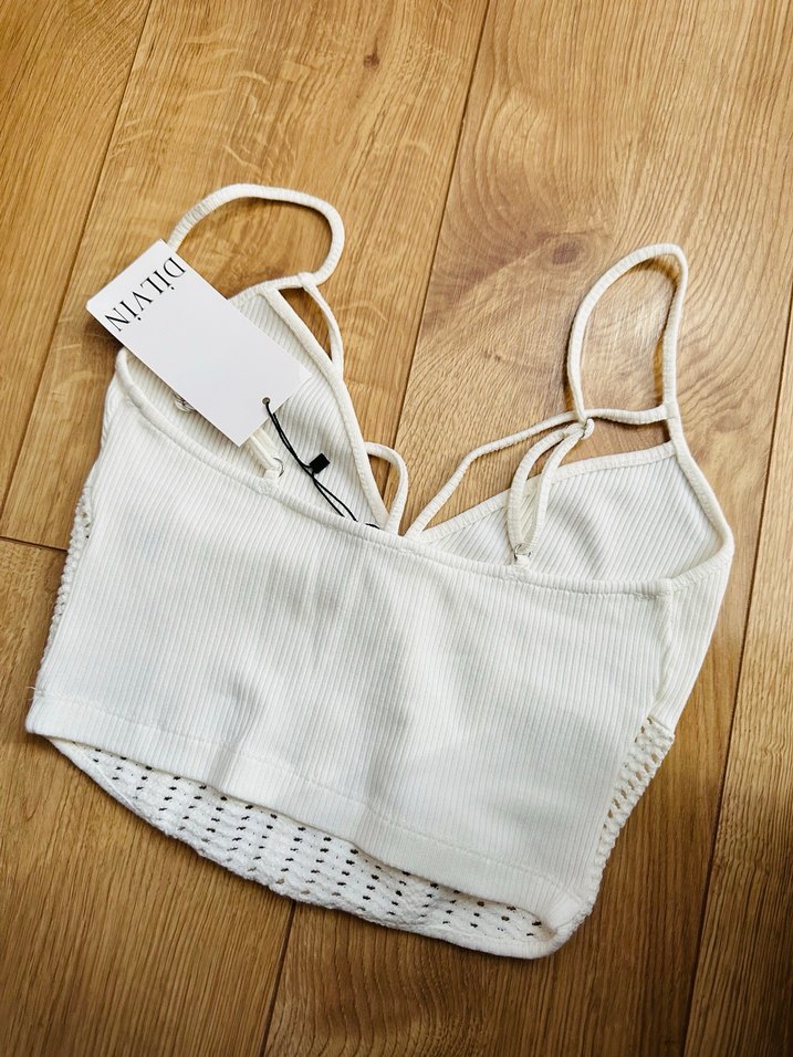 Beyaz Bohem Mini Atlet Bralet - Görsel 4