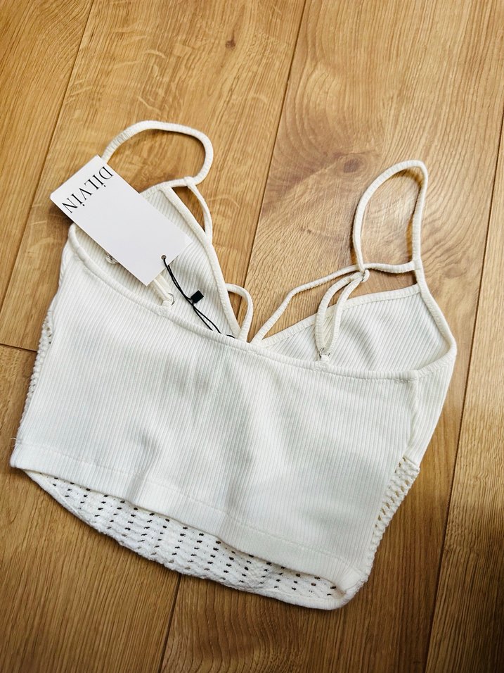 Beyaz Bohem Mini Atlet Bralet - Görsel 3