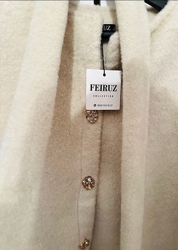 Bej Düğmeli Ceket - Görsel 4