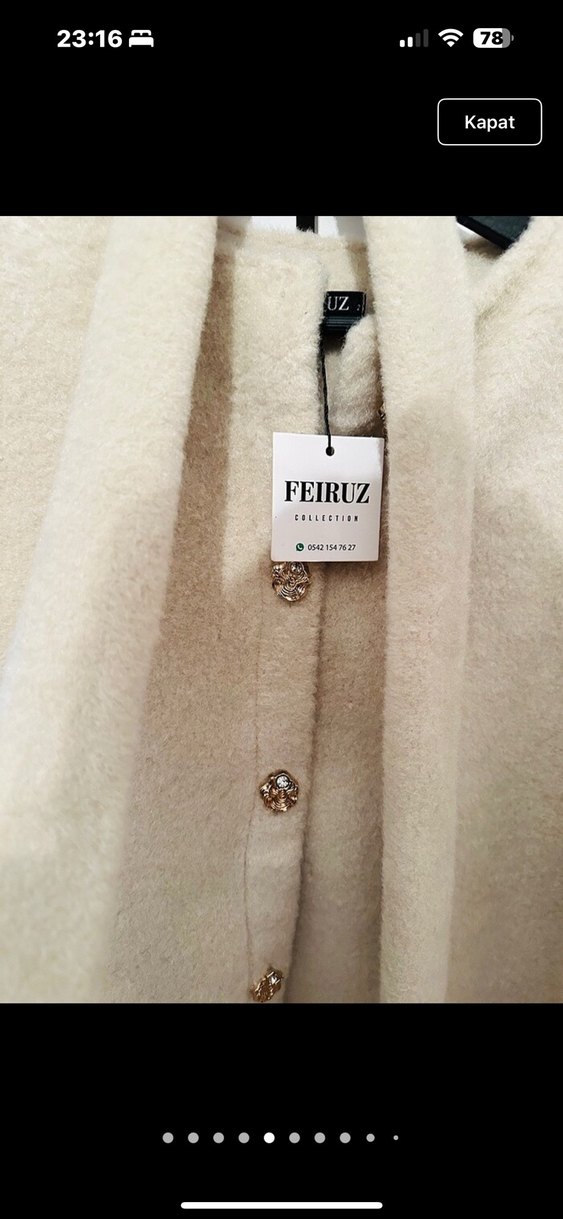 Bej Düğmeli Ceket - Görsel 4