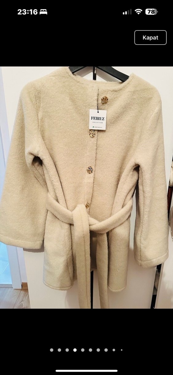 Bej Düğmeli Ceket - Görsel 3