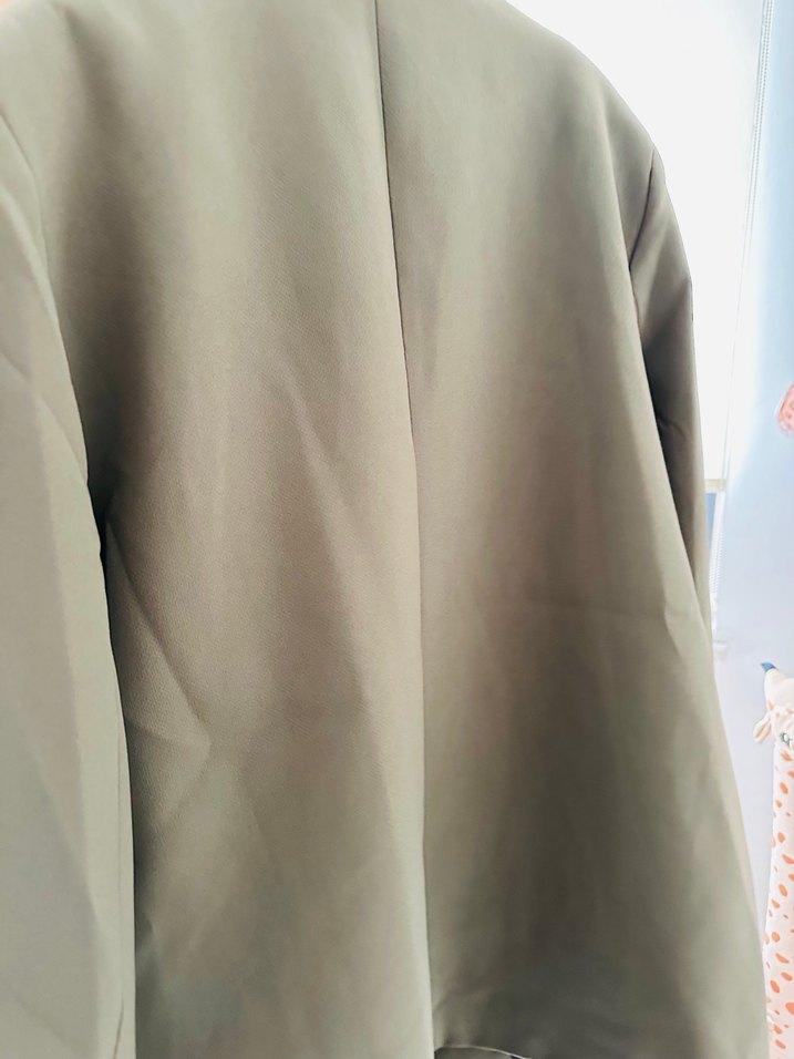 Düğmeli Koyu Haki Kadın Blazer Ceket - Görsel 5