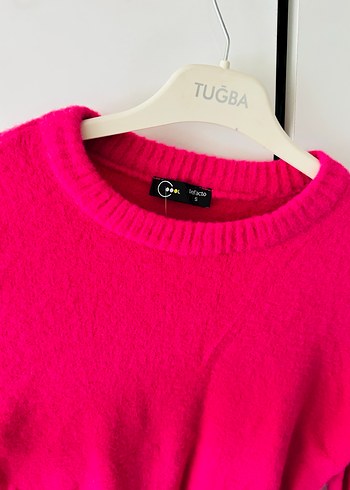 Pembe Kadın Triko Kazak - Görsel 2