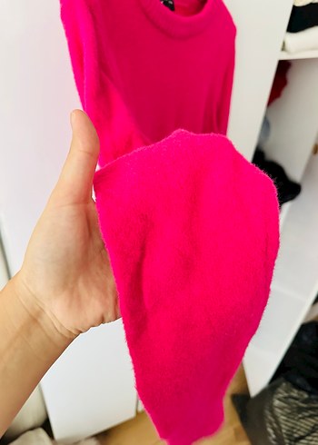 Pembe Kadın Triko Kazak - Görsel 3