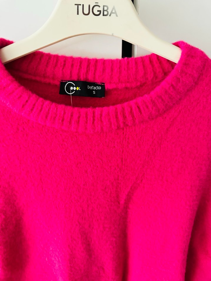 Pembe Kadın Triko Kazak - Görsel 4