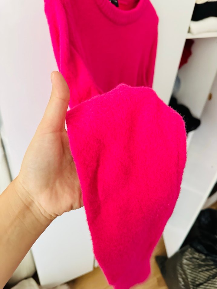 Pembe Kadın Triko Kazak - Görsel 3