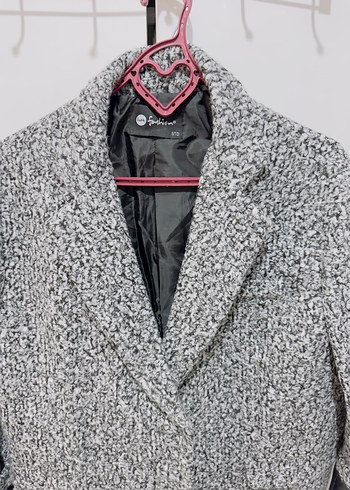 Düğmeli Gri Kısa Kadın Yün blazer ceket - Görsel 3