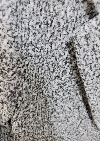 Düğmeli Gri Kısa Kadın Yün blazer ceket - Görsel 4