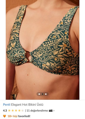 38 Beden yeşil Renk Yeşil Yılan Desenli Dantelli Bikini Üstü
