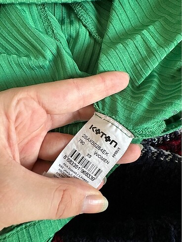 xs Beden Koton Yeşil Bağlamalı Üst