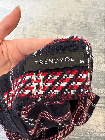 34 Beden Trendyolmilla Ekoseli Şort Etek