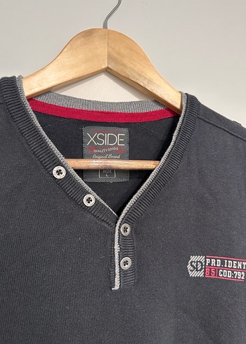 Siyah Düğmeli Erkek Pamuklu Kazak - Görsel 4