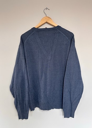 V Yaka Gri Erkek Triko Kazak - Görsel 5