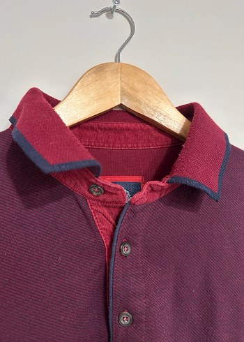 Bordo Düğmeli Erkek Sweatshirt - Görsel 4