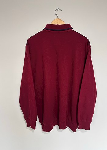Bordo Düğmeli Erkek Sweatshirt - Görsel 5