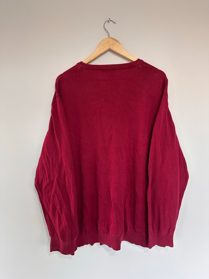 Bordo V Yaka Erkek Triko Kazak - Görsel 5