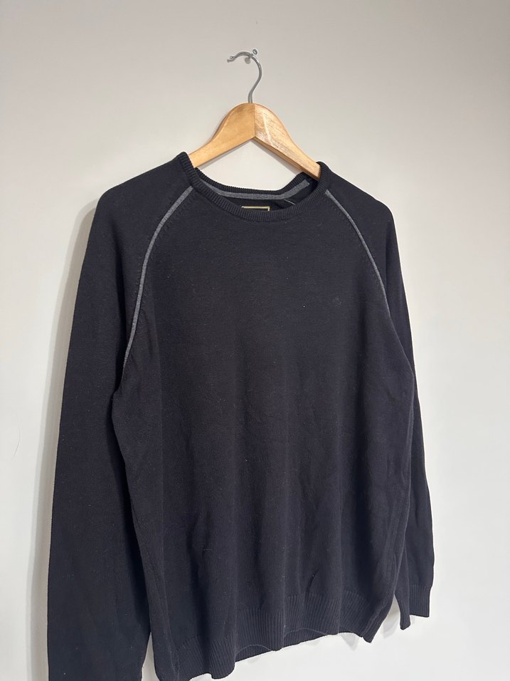 Siyah Erkek Yün Bisiklet Yaka Kazak - Görsel 3