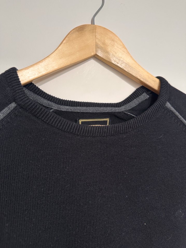 Siyah Erkek Yün Bisiklet Yaka Kazak - Görsel 4