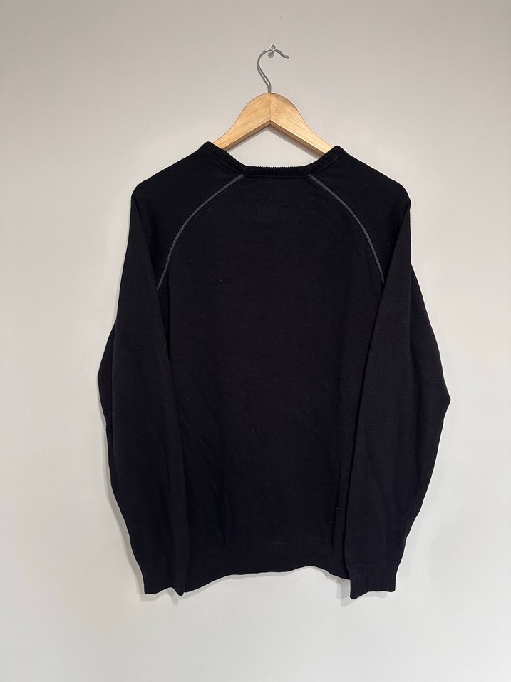 Siyah Erkek Yün Bisiklet Yaka Kazak - Görsel 5