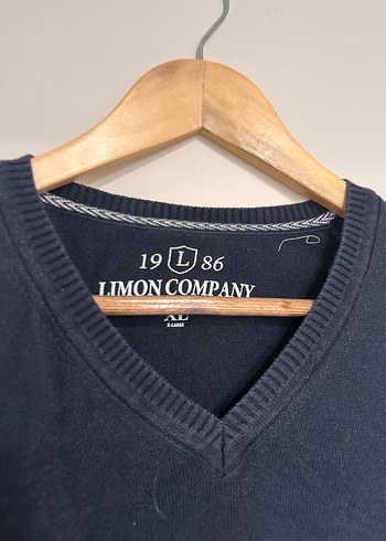 Erkek Lacivert V Yaka Denim Kazak - Görsel 4