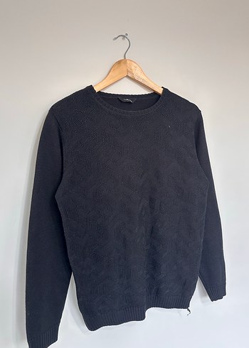 Siyah Kadın Örgü Yün Kazak - Görsel 3