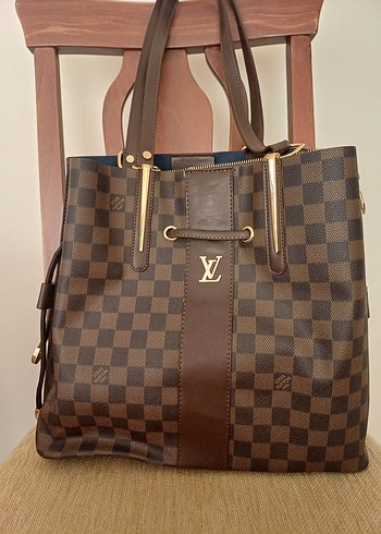 Beden Louis Vuitton Kahverengi Kareli Deri Kadın Omuz Çantası