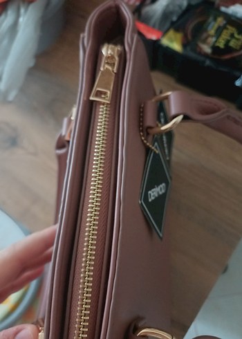 DERIMOD Bej Deri Kadın Omuz Çantası - Görsel 4