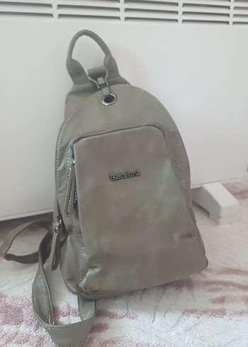 Bej Deri Kadın Sırt Çantası - Görsel 2