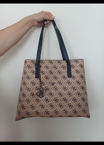 Guess Parlak Kahverengi Baskılı Kadın Çanta - Görsel 3