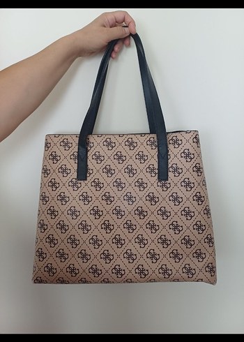 Guess Parlak Kahverengi Baskılı Kadın Çanta - Görsel 4