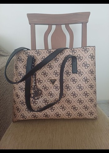 Guess Parlak Kahverengi Baskılı Kadın Çanta - Görsel 2
