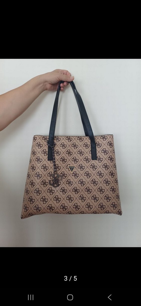 Guess Parlak Kahverengi Baskılı Kadın Çanta - Görsel 3