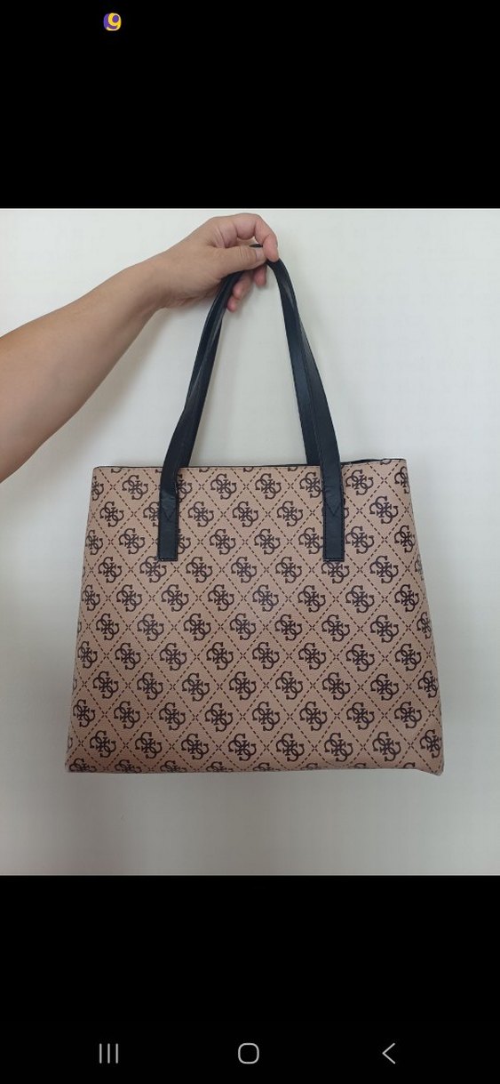 Guess Parlak Kahverengi Baskılı Kadın Çanta - Görsel 4