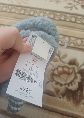 Penti Kadın Gri Örgü Ev Terliği Peluş - Görsel 3