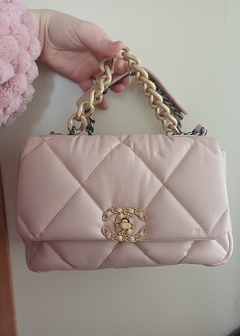 Pembe Zincir Detaylı Kadın Saten Çanta - Görsel 2