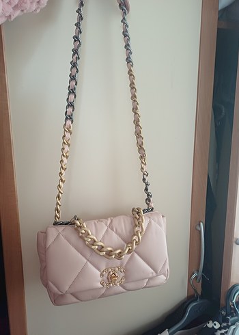 Pembe Zincir Detaylı Kadın Saten Çanta - Görsel 4