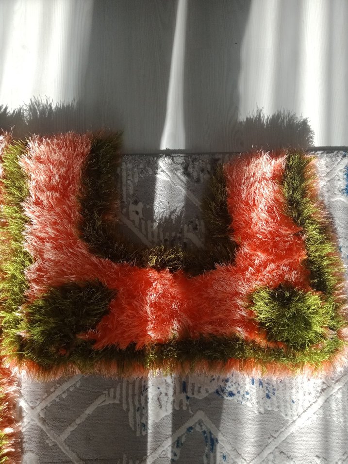 Renkli Nakışlı Banyo Paspası Seti - Görsel 3