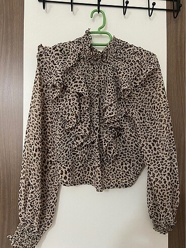 Leopar transparan gömlek