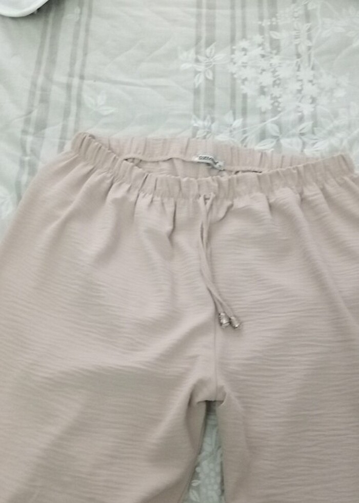 Kadın krem renk pantalon  - Görsel 2
