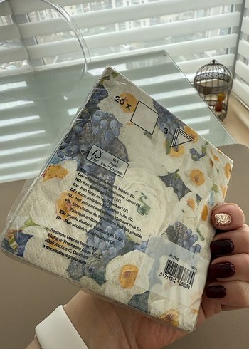 Çiçek Desenli Kâğıt Peçete - Görsel 5